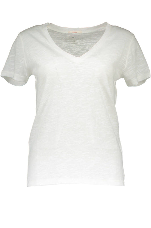 White Cotton Women T-Shirt