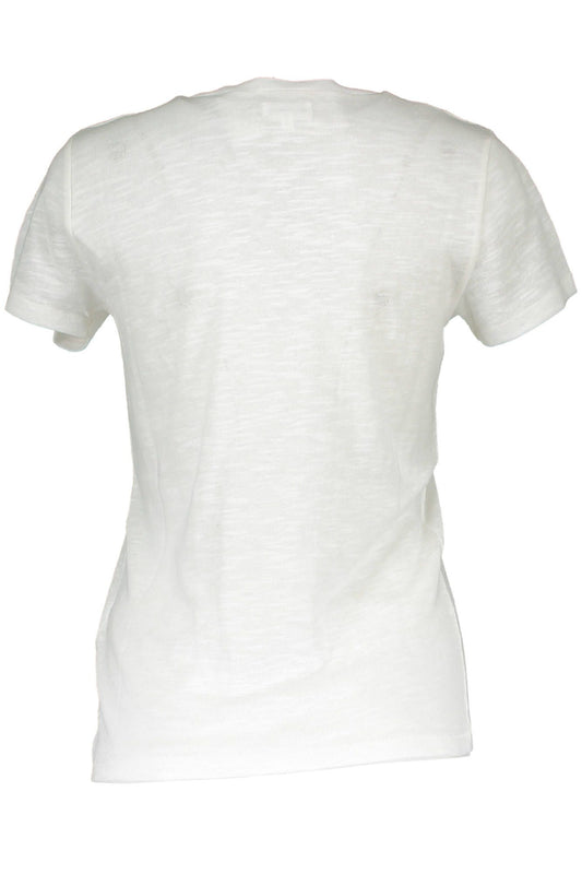 White Cotton Women T-Shirt