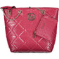 Pink Polyurethane Women Handbag