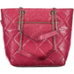 Pink Polyurethane Women Handbag
