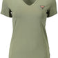 Green Cotton Women T-Shirt