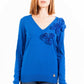 Blue Wool Women Sweater