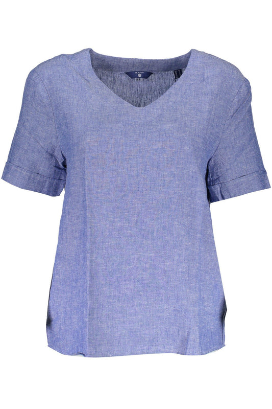 Blue Linen Women T-Shirt