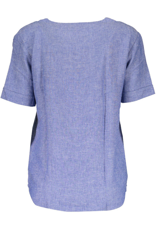 Blue Linen Women T-Shirt