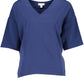 Blue Cotton Women T-Shirt
