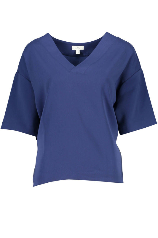 Blue Cotton Women T-Shirt