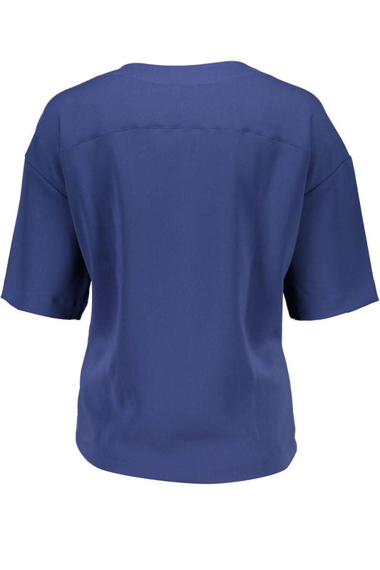 Blue Cotton Women T-Shirt