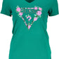 Green Cotton Women T-Shirt