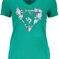 Green Cotton Women T-Shirt