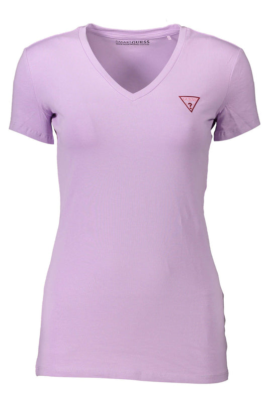 Chic Purple V-Neck Logo Tee