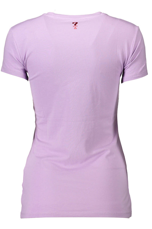 Chic Purple V-Neck Logo Tee