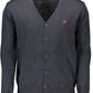 Blue Cotton Men Cardigan