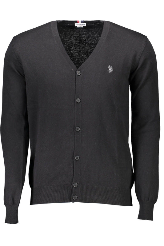 Black Cotton Men Cardigan