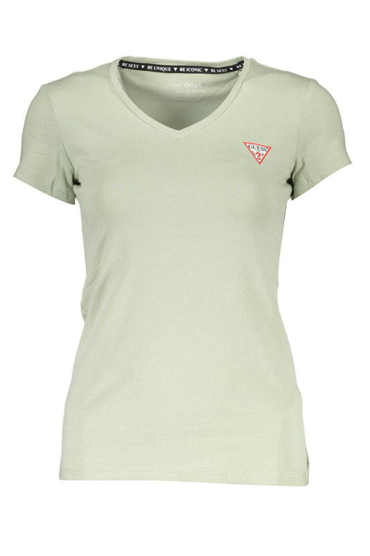 Green Cotton Women T-Shirt