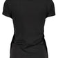 Black Cotton Women T-Shirt