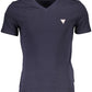 Blue Cotton Men T-Shirt