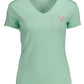 Chic Green V-Neck Logo Tee