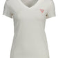 Chic White Organic Cotton V-Neck Tee