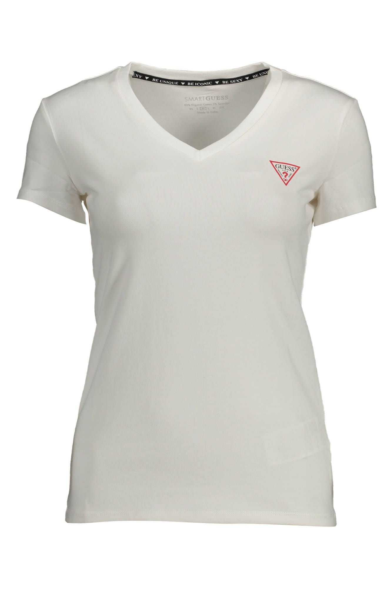 Chic White Organic Cotton V-Neck Tee