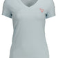 Chic Light Blue Organic Tee with V-Neckline