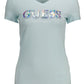 Light Blue Cotton Women T-Shirt