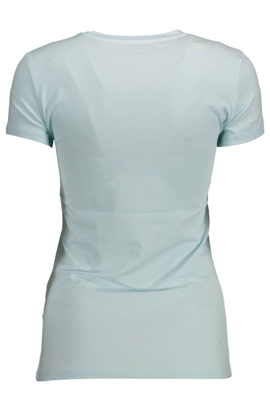 Light Blue Cotton Women T-Shirt