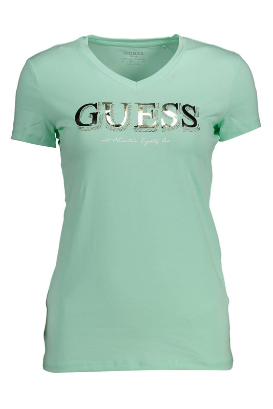 Green Cotton Women T-Shirt