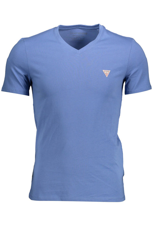 Blue Cotton Men T-Shirt