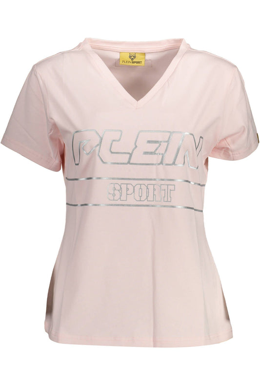 Pink Cotton Women T-Shirt