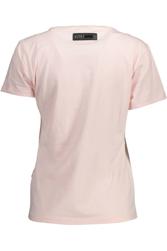 Pink Cotton Women T-Shirt