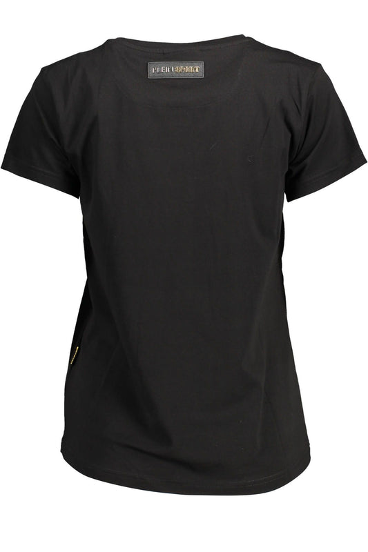 "Black Cotton Women T-Shirt"