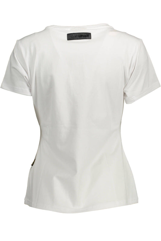 White Cotton Women T-Shirt