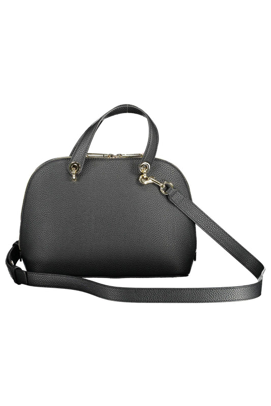 Black Polyurethane Women Handbag