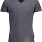 Blue Cotton Men T-Shirt