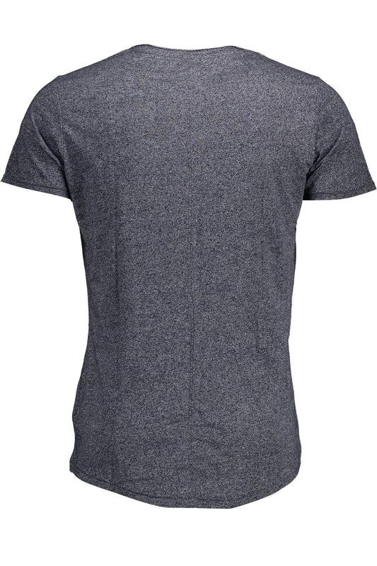 Blue Cotton Men T-Shirt