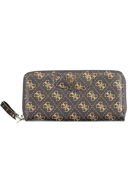 Brown Polyurethane Women Wallet