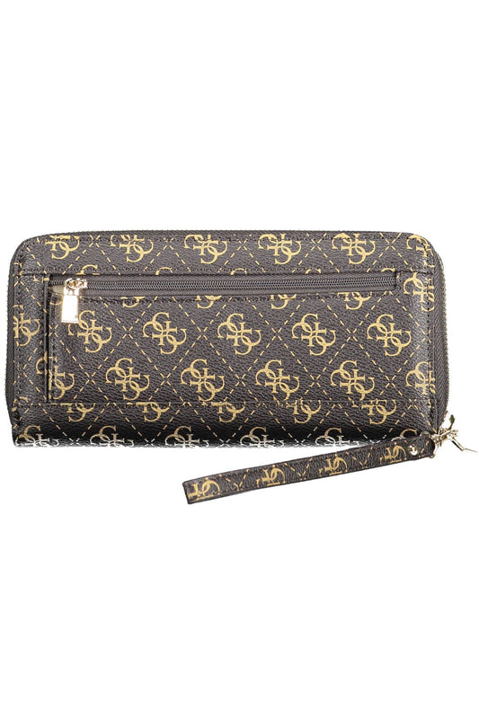 Brown Polyurethane Women Wallet