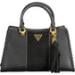Black Polyurethane Women Handbag