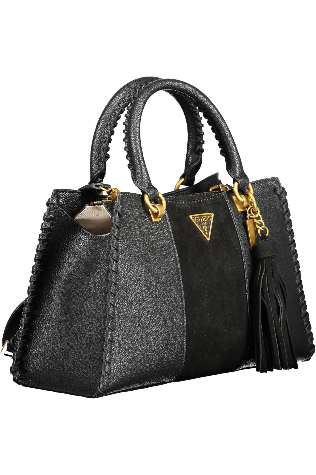 Black Polyurethane Women Handbag