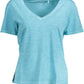 Light Blue Cotton Women T-Shirt