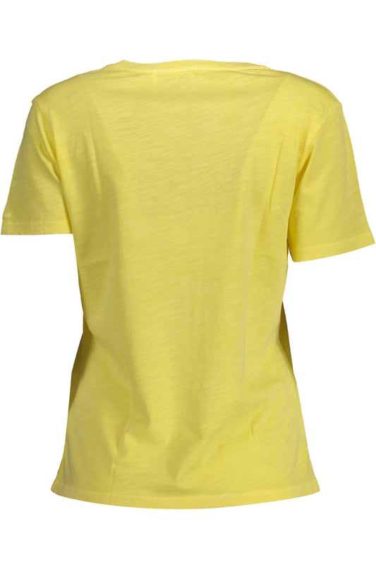 Yellow Cotton Women T-Shirt