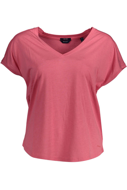 Pink Cotton Women T-Shirt