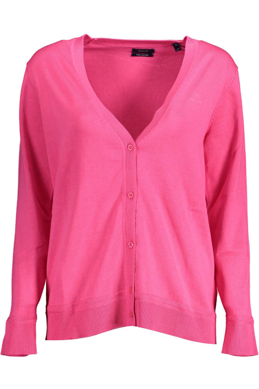 Pink Cotton Women Cardigan