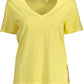 Yellow Cotton Women TShirt