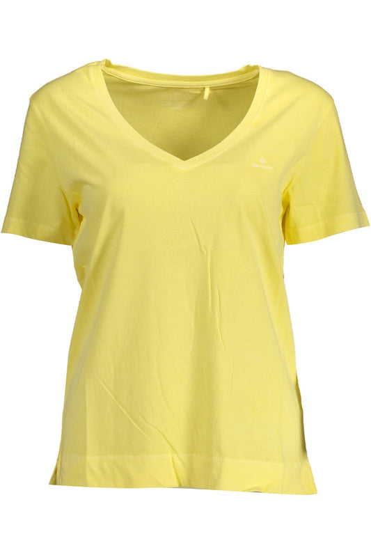 Yellow Cotton Women TShirt