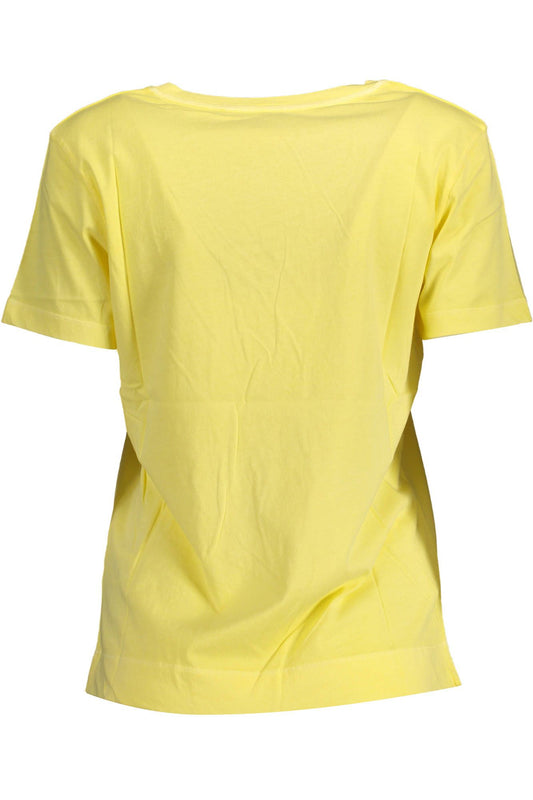 Yellow Cotton Women TShirt