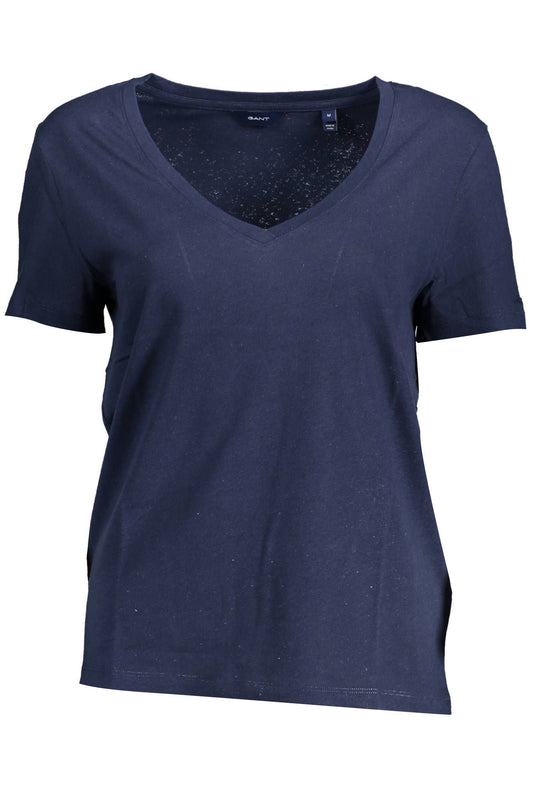 Blue Cotton Women T-Shirt