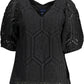 Black Cotton Women T-Shirt