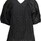 Black Cotton Women T-Shirt