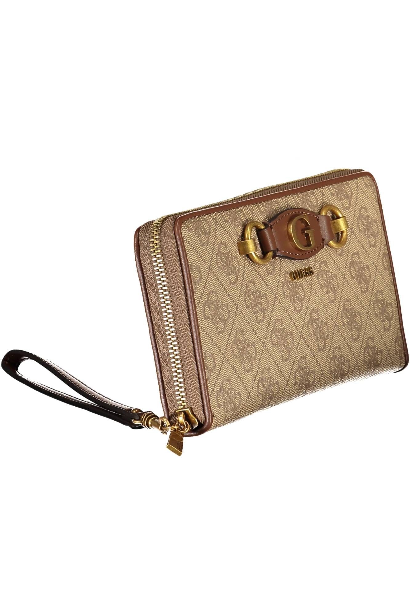 Beige Polyurethane Women Wallet